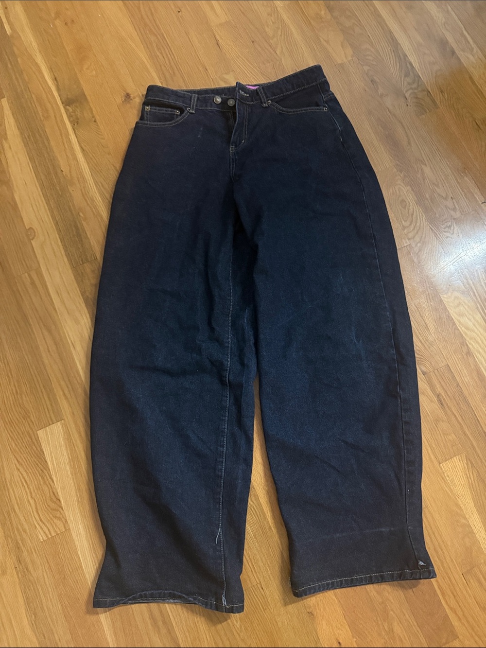 Edikted Wide Leg Dark Blue Jeans